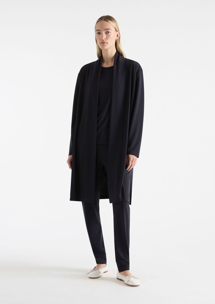 Clothing Mela Purdie | Mela Purdie Powder Knit Martini Coat True Navy