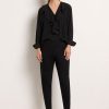 Clothing Mela Purdie | Mela Purdie Polished Ponte Zip Stiletto Pant Black