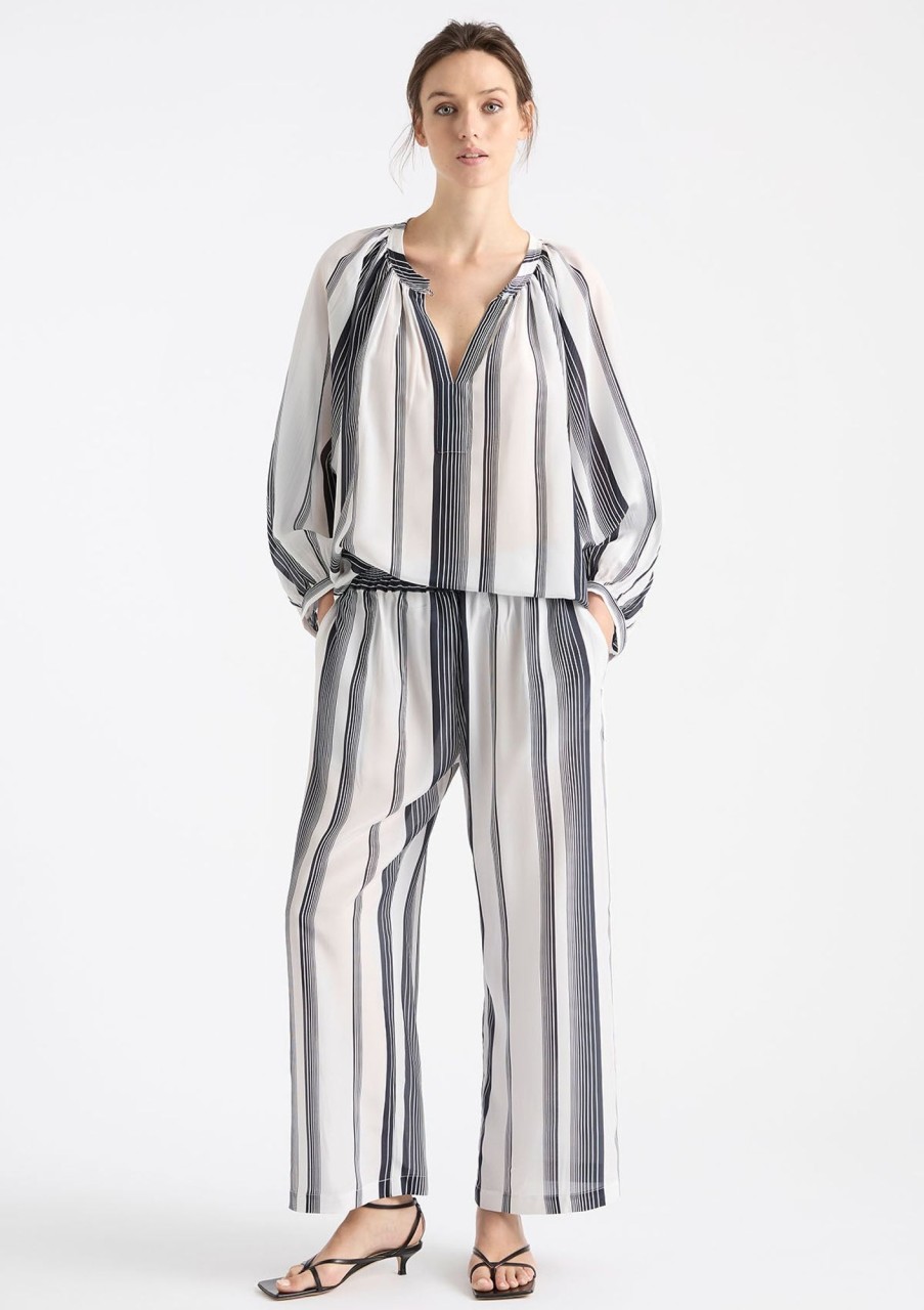 Clothing Mela Purdie | Mela Purdie Stripe Silk Pace Pant Gradient