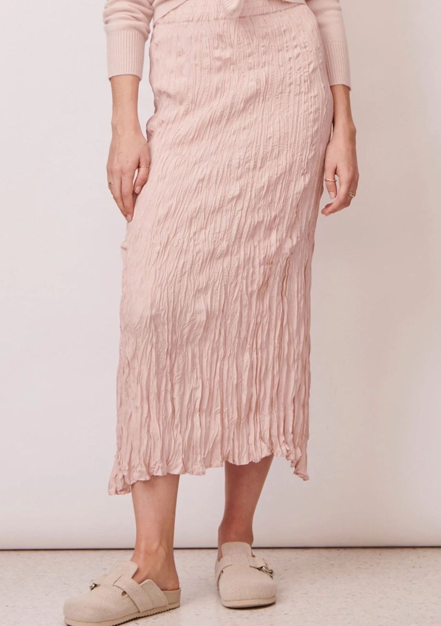 Clothing POL Clothing | Pol Clothing Lantern Crushed Silk Skirt Pink