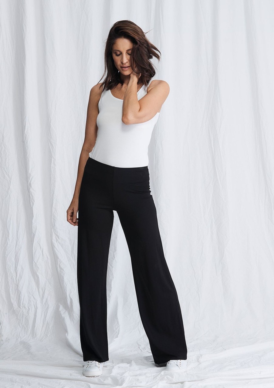 Clothing Mela Purdie | Mela Purdie Matte Jersey Palazzo Pants Black